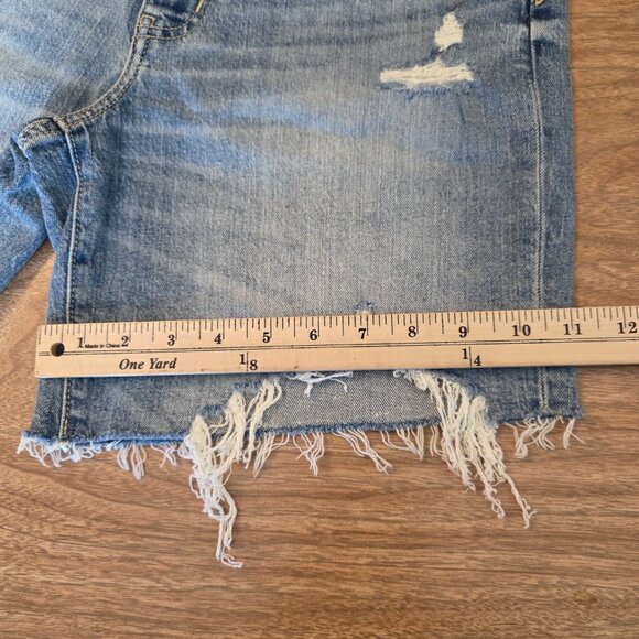 DAZE DENIM 1999 Shorts Slouch 90S Short Jean High Rise Distressed Shorts Blue 26 - Picture 13 of 16